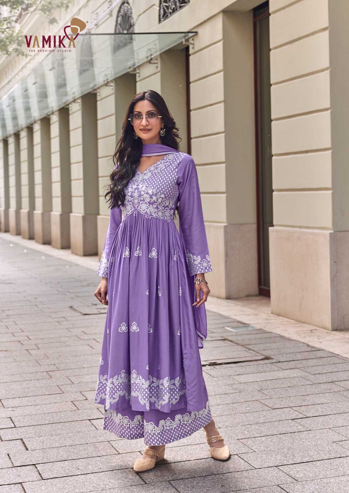 Rayon  Embroidery Anarkali Suit